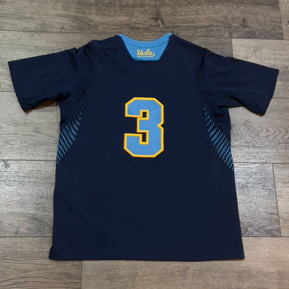 Adidas UCLA Short Sleeve Basketball Jersey Embroidered Neckline #3 - Men's Small - Picture 7 of 10